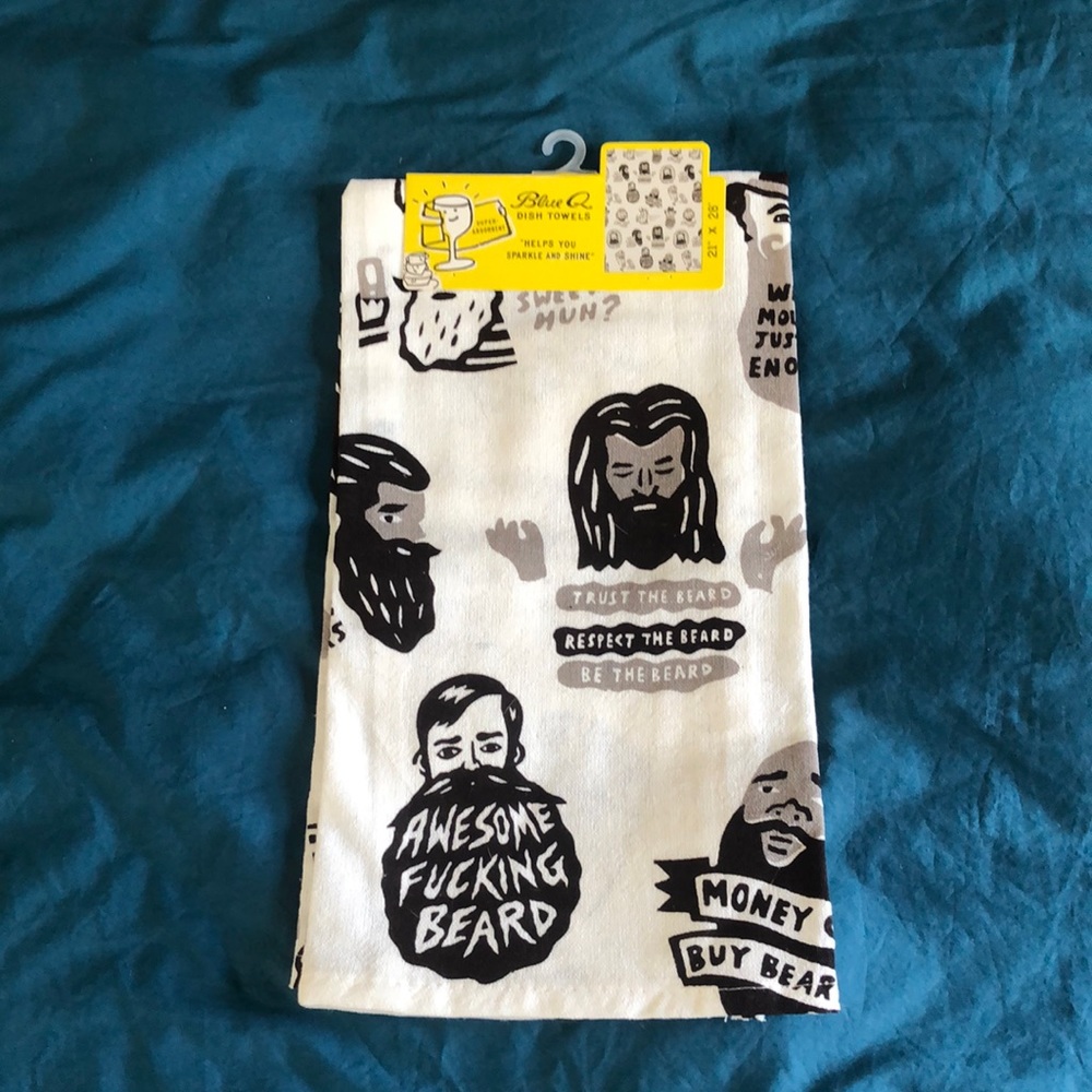 Blue Q kitchen towel for your bearded friends